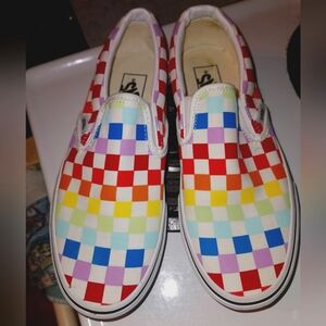 Brand New Vans Rainbow Checkerboard Shoes